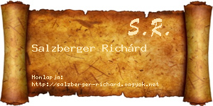 Salzberger Richárd névjegykártya